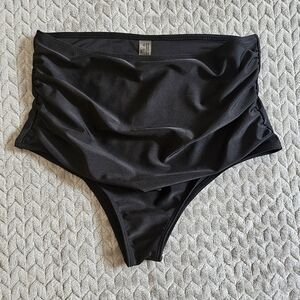 Size L Black High Waisted Swim Bottoms